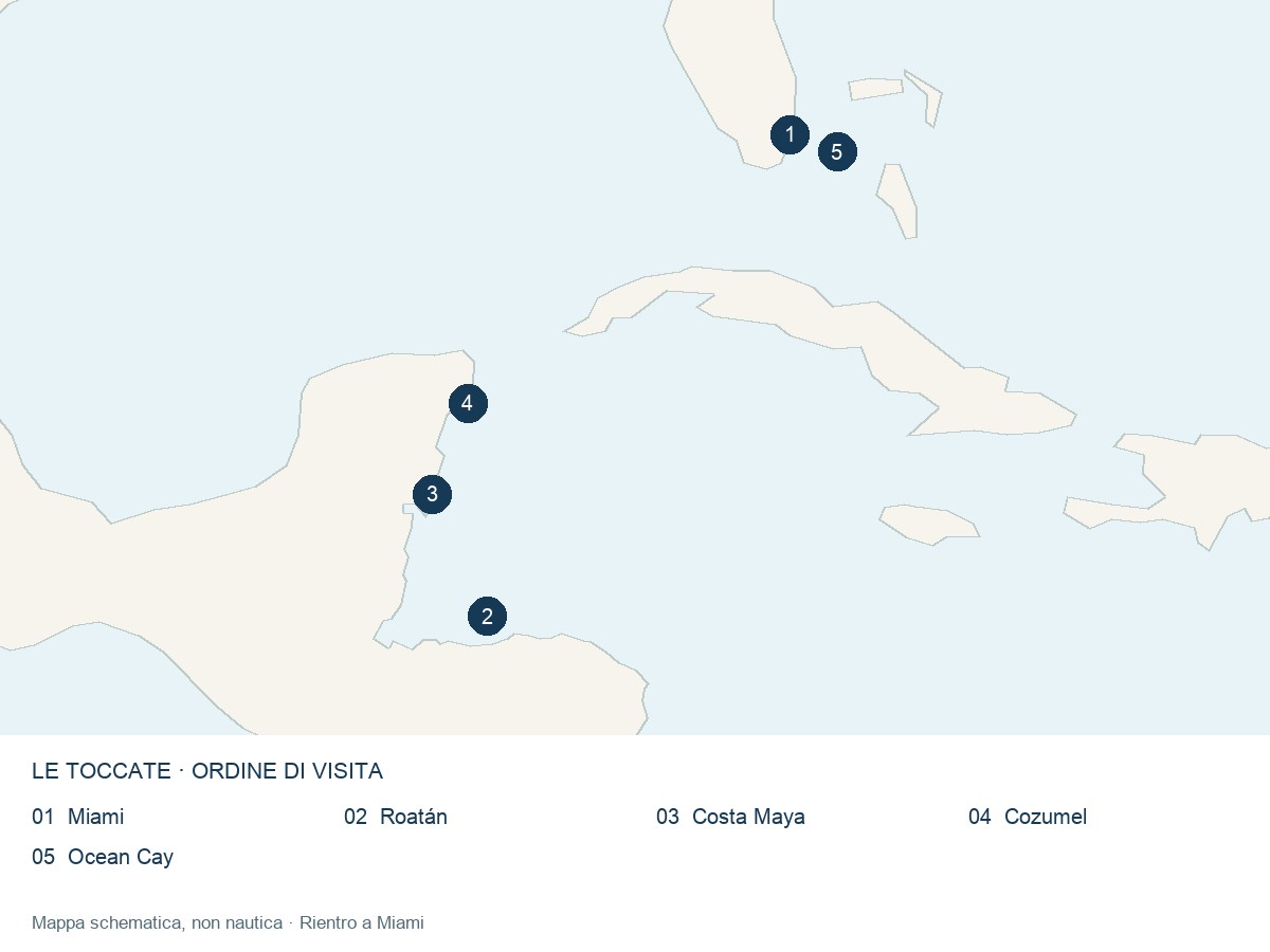Mappa delle toccate: CARAIBI E BAHAMAS