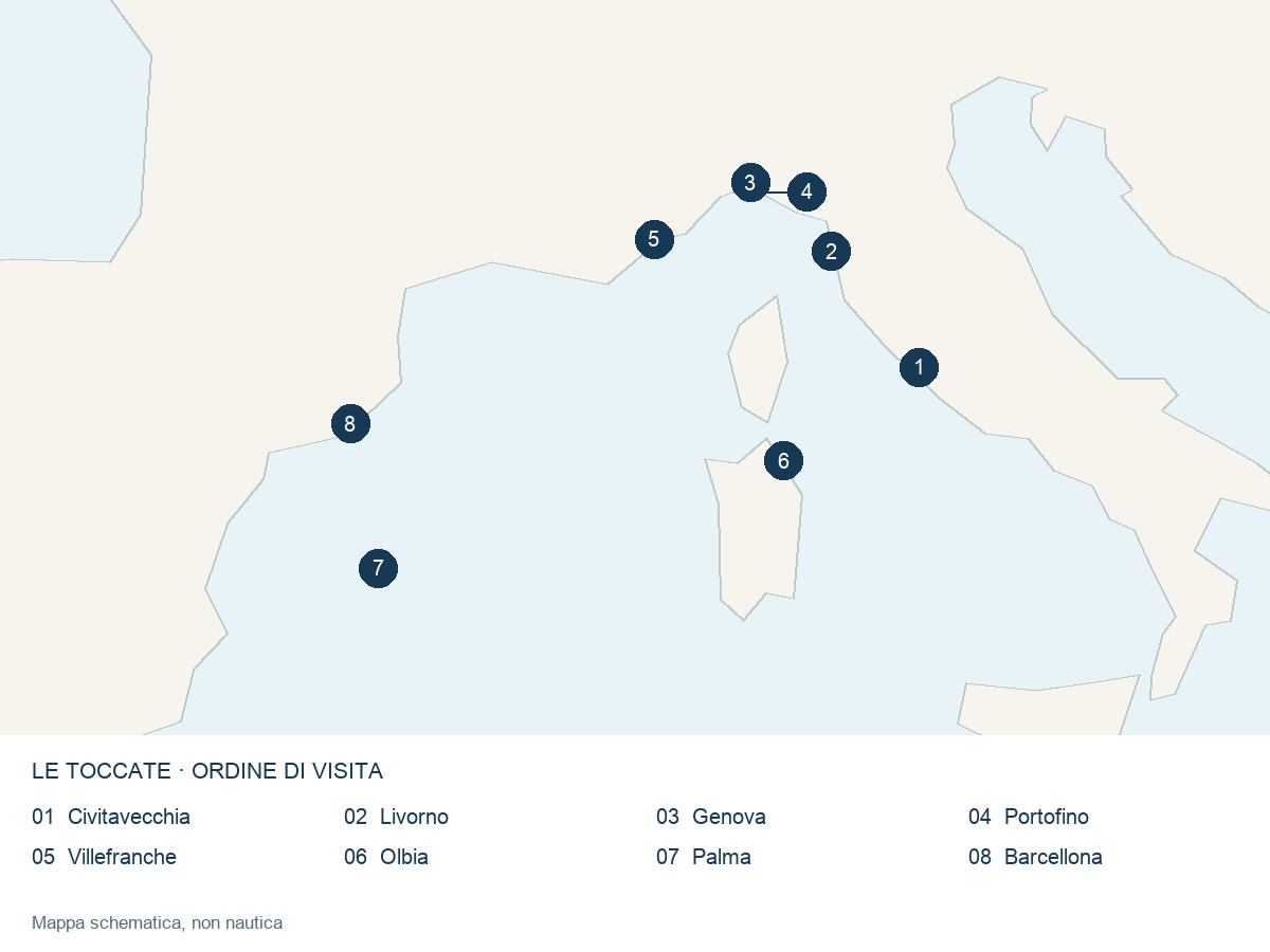 Mappa delle toccate: MEDITERRANEO OCCIDENTALE